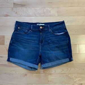 Signature by Levi Strauss Dark Blue Mid-Rise Jean Shorts